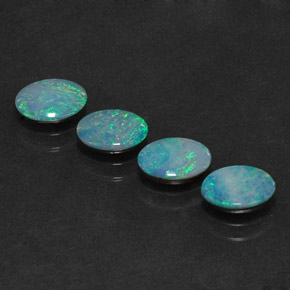 Pedras preciosas de dupleto de opala multicolorido natural de  ct, corte oval, opaco