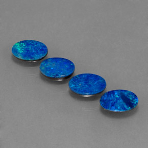 Pedras preciosas de dupleto de opala multicolorido natural de  ct, corte oval, opaco