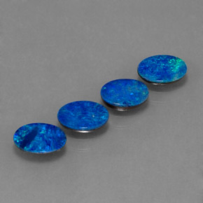 Pedras preciosas de dupleto de opala multicolorido natural de  ct, corte oval, opaco