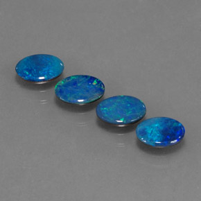 Pedras preciosas de dupleto de opala multicolorido natural de  ct, corte oval, opaco