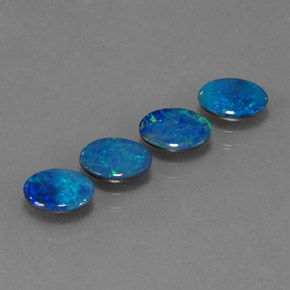 Pedras preciosas de dupleto de opala multicolorido natural de  ct, corte oval, opaco