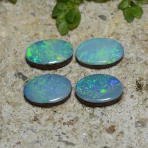 Pedras preciosas de dupleto de opala multicolorido natural de 2,21 ct, corte oval, opaco