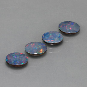 Pedras preciosas de dupleto de opala multicolorido natural de  ct, corte oval, opaco
