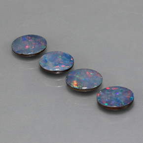 Pedras preciosas de dupleto de opala multicolorido natural de  ct, corte oval, opaco