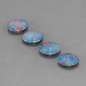 Pedras preciosas de dupleto de opala multicolorido natural de  ct, corte oval, opaco