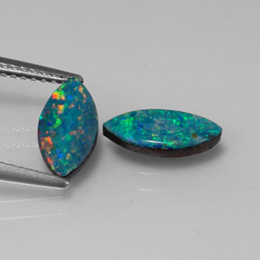 Pedras preciosas de dupleto de opala multicolorido natural de  ct, marquise, opaco