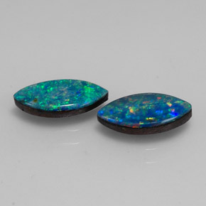 Pedras preciosas de dupleto de opala multicolorido natural de  ct, marquise, opaco