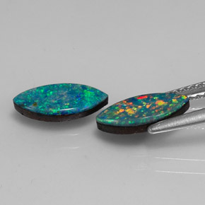 Pedras preciosas de dupleto de opala multicolorido natural de  ct, marquise, opaco
