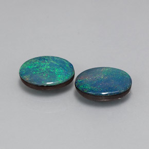 Pedras preciosas de dupleto de opala multicolorido natural de  ct, corte oval, opaco