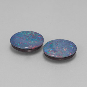 Pedras preciosas de dupleto de opala multicolorido natural de  ct, corte oval, opaco