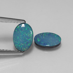 Pedras preciosas de dupleto de opala multicolorido natural de  ct, corte oval, opaco