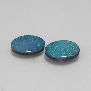 Pedras preciosas de dupleto de opala multicolorido natural de  ct, corte oval, opaco