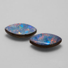 Pedras preciosas de dupleto de opala multicolorido natural de  ct, marquise, opaco