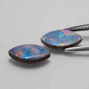 Pedras preciosas de dupleto de opala multicolorido natural de  ct, marquise, opaco