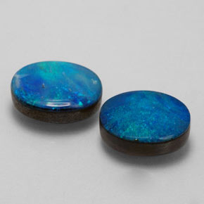 Pedras preciosas de dupleto de opala multicolorido natural de  ct, corte oval, opaco
