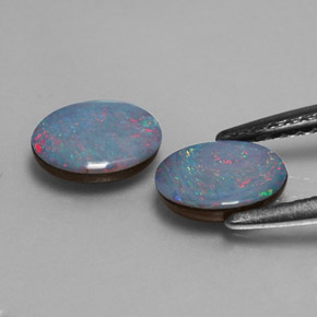 Pedras preciosas de dupleto de opala multicolorido natural de  ct, corte oval, opaco