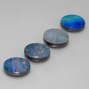 Pedras preciosas de dupleto de opala multicolorido natural de  ct, corte oval, opaco