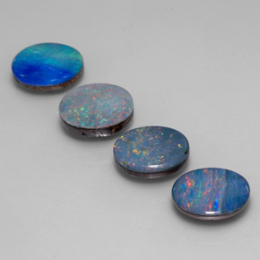 Pedras preciosas de dupleto de opala multicolorido natural de  ct, corte oval, opaco