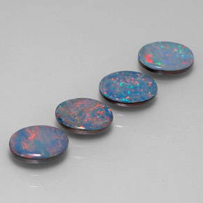 Pedras preciosas de dupleto de opala multicolorido natural de  ct, corte oval, opaco
