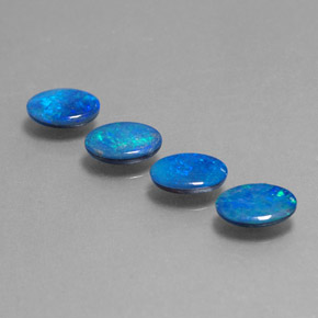 Pedras preciosas de dupleto de opala multicolorido natural de  ct, corte oval, opaco