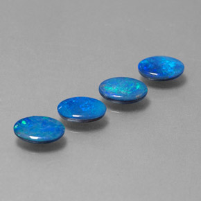 Pedras preciosas de dupleto de opala multicolorido natural de  ct, corte oval, opaco