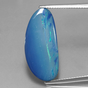 Dupleto de opala multicolorido natural 6,85ct, forma extravagante, opaco