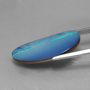 Dupleto de opala multicolorido natural 6,85ct, forma extravagante, opaco