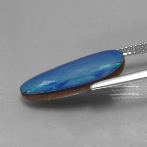 Dupleto de opala multicolorido natural 4,42ct, forma extravagante, opaco
