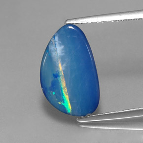 Dupleto de opala multicolorido natural 2,97ct, forma extravagante, opaco