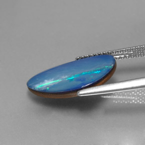 Dupleto de opala multicolorido natural 2,97ct, forma extravagante, opaco