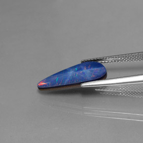 Dupleto de opala multicolorido natural 2,95ct, forma extravagante, opaco