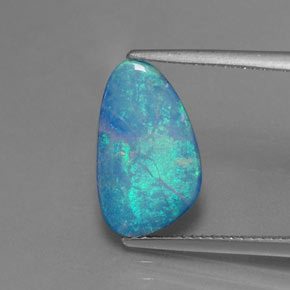 Dupleto de opala multicolorido natural 2,26ct, forma extravagante, opaco