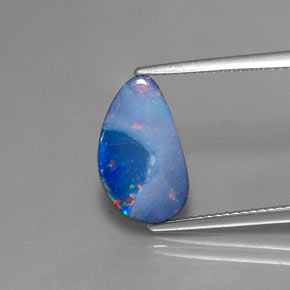 Dupleto de opala multicolorido natural 2,64ct, forma extravagante, opaco