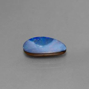 Dupleto de opala multicolorido natural 2,64ct, forma extravagante, opaco