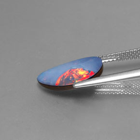 Dupleto de opala multicolorido natural 2,64ct, forma extravagante, opaco