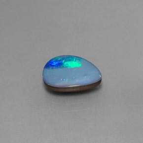 Dupleto de opala multicolorido natural 2,52ct, formato de pêra, opaco