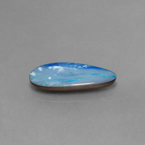 Dupleto de opala multicolorido natural 2,23ct, forma extravagante, opaco
