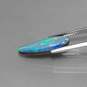 Dupleto de opala multicolorido natural 2,23ct, forma extravagante, opaco