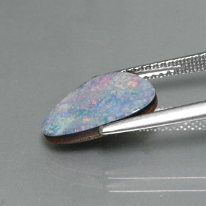 Dupleto de opala multicolorido natural 2,09ct, forma extravagante, opaco