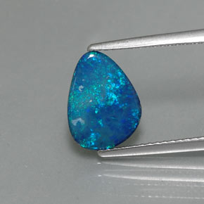 Dupleto de opala multicolorido natural 1,64ct, forma extravagante, opaco