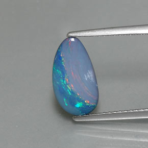 Dupleto de opala multicolorido natural 1,60ct, forma extravagante, opaco