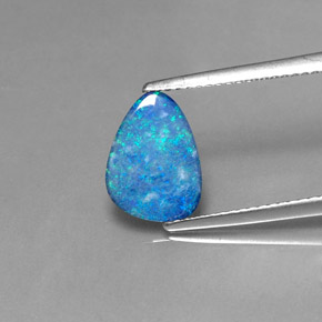 Dupleto de opala multicolorido natural 1,29ct, forma extravagante, opaco