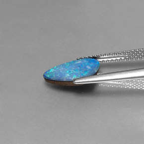 Dupleto de opala multicolorido natural 1,29ct, forma extravagante, opaco