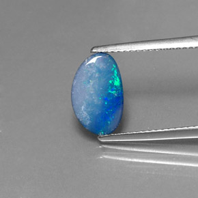 Dupleto de opala multicolorido natural 1,52ct, forma extravagante, opaco