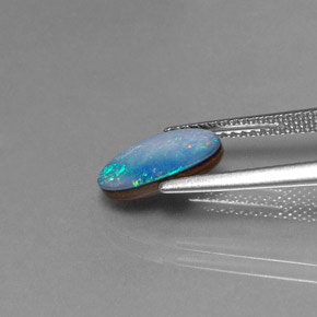 Dupleto de opala multicolorido natural 1,52ct, forma extravagante, opaco