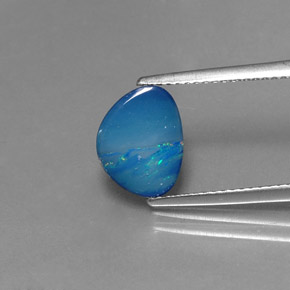 Dupleto de opala multicolorido natural 1,28ct, forma extravagante, opaco