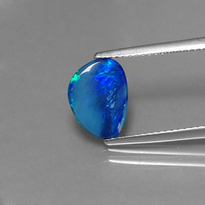Dupleto de opala multicolorido natural 1,33ct, forma extravagante, opaco