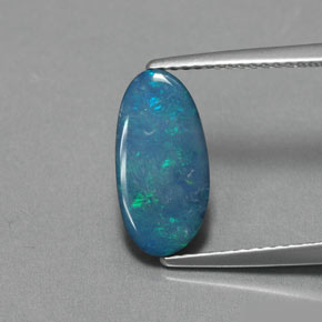 Dupleto de opala multicolorido natural 1,30ct, forma extravagante, opaco