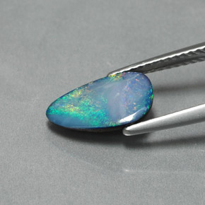 Dupleto de opala multicolorido natural 1,39ct, forma extravagante, opaco