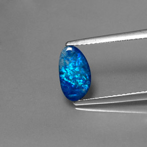 Dupleto de opala multicolorido natural 0,97ct, forma extravagante, opaco